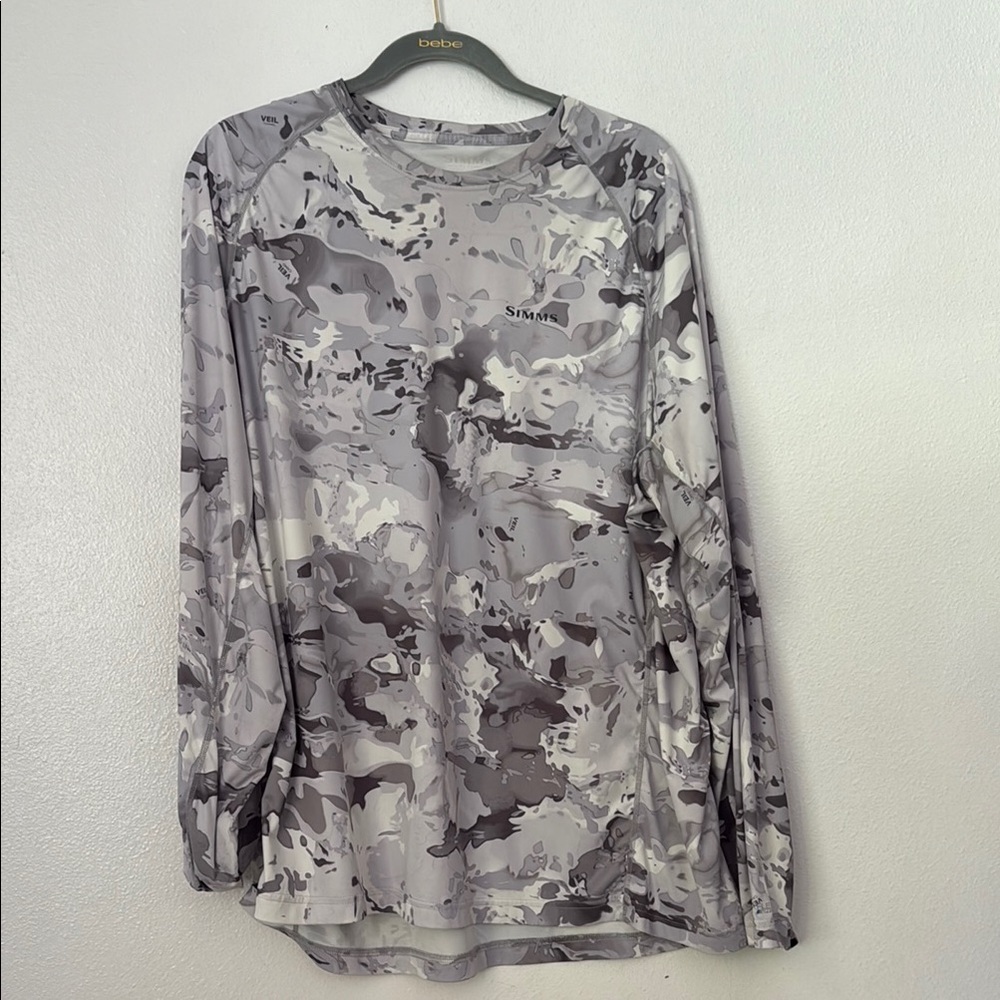 Simms Gray Camo Long Sleeve Shirt